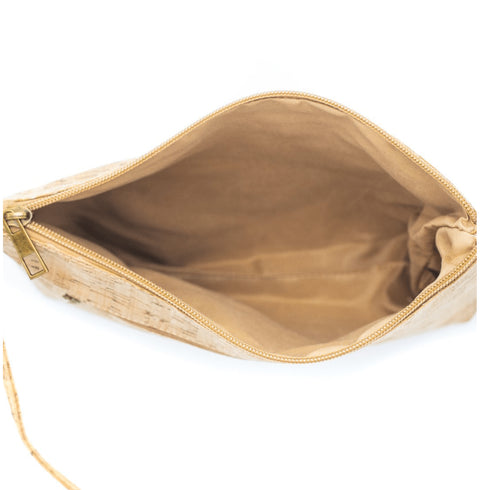 Navy Clover Pattern Cork Crossbody Bag